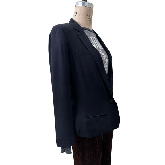 Isabel Marant Coat Single Breasted One button Black Blazer Viscose Sz 38 - Picture 6 of 11